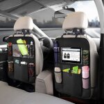 Organisateur de sige arrire - car - 2 pices - protecteur de dossier - couleur noir - compatible suv ...