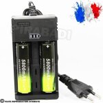 2 piles accu rechargeable 18650 3. 7v 5800mah battery batterie + chargeur rs - 99 réf: 5 2 piles accu rechargeable 18650 3. 7v 5800mah battery batterie + chargeur rs - 99 réf: 5