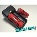 2 piles accus rechargeable 26650 7200mah 3. 7v li - ion batterie + chargeur - hot #53