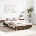 2 places - cadre de lit et sommier � lattes double - vidaxl - contreplaqu� - contemporain - sans matelas ...