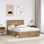 2 places - cadre de lit et t�te de lit modernedouble - vidaxl - ch�ne artisan 140x190 cm - pin massif ...