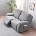 2 places housse de fauteuil relax extensible couverture de chaise canap relax avec pochegris clair