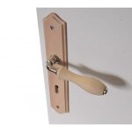 Poignée de porte - bois - 2 poignées - entraxe 195 mm - couleur beige - dimensions 245x45 mm Poignée de porte - bois - 2 poignées - entraxe 195 mm - couleur beige - dimensions 245x45 mm