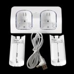 2 port + 2 batterie 2800mah station chargeur blanc pour nintendo wii wiimote manette