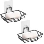 2 porte - savons ventouses acier inox - mural douche cuisine noir