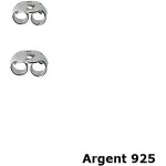 2 poussettes argent 925 fermoir boucles d oreilles