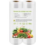 2 rouleaux de sacs sous vide alimentaire 28 x 500 cm - conservation sans bpa - compatible avec toutes ...