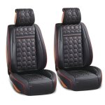 2 si�ges simili cuir noir rouge housses avant couverture auto voiture