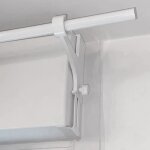 2 supports blancs sans per�age pour tringle � rideaux �20 - 28mm sp�cial coffre de volet roulant hauteur ...