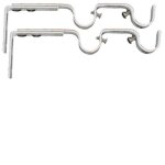 2 supports de tringles doubles  20 mm entraxe rglable 165 - 190 mm blanc et or