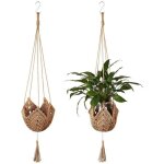 2 suspensions pour plantes en macram� - suspension pour plantes dint�rieur - pot suspendu boh�me tress� ...
