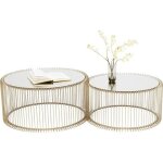 Tables basses rondes wire set de 2 laiton kare design Tables basses rondes wire set de 2 laiton kare design