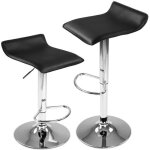 2 tabourets de bar modernes cuisine rglables en hauteur en noir