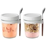 De 2 verres  flocons d?avoine pour la nuit 350 ml / 10 oz rcipient en verre avec pour crales crales ...