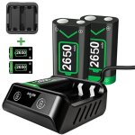2 x 2650mah batterie manette pour xbox series xchargeur de batterie avec batteries rechargeable pour ...