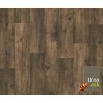 Sol pvc effet parquet ch�ne brun fonc� - rouleau de 2m x 4m