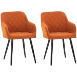 2 x chaise de salle à manger shila avec accoudoirs et pieds métal orange - tissu 2 x chaise de salle à manger shila avec accoudoirs et pieds métal orange - tissu