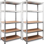 2 x Étagères charge lourde modulable 180x90x40cm max 875kg 5 tablettes acier / mdf rangement garage - ... 2 x Étagères charge lourde modulable 180x90x40cm max 875kg 5 tablettes acier / mdf rangement garage - ...