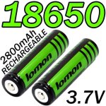 2 x lithium ion pile 37 v 2800mah type 18650 li - ion 65x18 mm batterie accu 2 x lithium ion pile 37 v 2800mah type 18650 li - ion 65x18 mm batterie accu