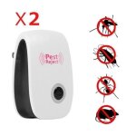 2 x repulsif insectes anti - nuisibles  ultrasons moustiques rongeur electronique pest repeller pour ...