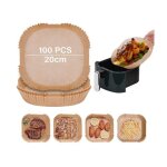 20 - 23cm papier cuisson air fryer 100 pices papier sulfuris air fryer carres antiadhsive sans huile ...