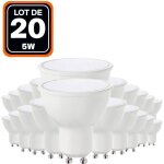 Lot de 20 ampoules led gu10 5w eq. 40w blanc chaud 3000k - europalamp Lot de 20 ampoules led gu10 5w eq. 40w blanc chaud 3000k - europalamp