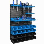 20 bo�tes �tag�re murale syst�me de rangement 58x78cm bo�tes en bleu bacs a bec atelier garage vis clous ...