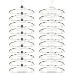 20 cintres antidrapants 10 crochets cintres gains en caoutchouc blanc