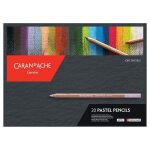 Crayons de couleur pastels secs extra - fins caran dache - 20 couleurs vibrantes et intenses