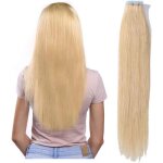 20 extensions de cheveux adhesive bande adh�sive ruban adh�sif tape in 51cm blond sabl�
