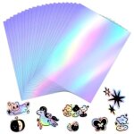 20 feuilles de papier holographique autocollant transparent a4 - film vinyle arc - en - ciel pour imprimante ...