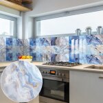 20 feuilles stickers carrelage bleu 15x15cm impermable adhesif cuisine salle de bain mural carreaux ...