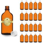 20 flacons ambrs 100 ml avec bouchon compte - gouttes huiles essentielles cosmtiques mdicaments