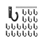 20 pi�ces crochet de manteau?noir crochets muraux?r�tro pat�re porte manteau mural vis de montage crochet ...