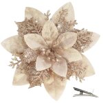 20 pices fleur de nol pour sapin avec clip fleurs de noel artificielles glitter couronne sapin nol ...