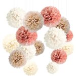 20 pices papier  suspendre pompons papier de soie pompons dcorations danniversaire de fte de mariage ...