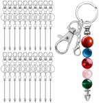 20 pi�ces porte - cl�s nacr�s fabrication m�tal boule bar blanc argent perles kit bricolage
