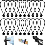 20 pi�ces tendeurs �lastiques 150mm sandow + boule noirs banni�res / b�ches / camping / tentes .
