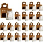 20 pots en verre carrs 40 ml avec bouchon en lige + 20 botes : parfait pour pices confitures cadeaux ...