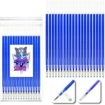 20 recharges bleu pour stylo gel effa�able compatible avec legami pointe 05. b�ton d�criture sur tissu ...