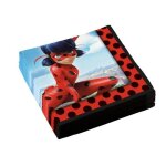 Serviettes en papier - amscan - miraculous - lot de 20 - 33x33 cm - rouge - multicolore