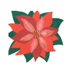 20 serviettes en papier fleur de nol 155 x 145 cm - rouge