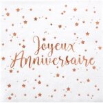 20 serviettes papier joyeux anniversaire rose gold 125 x 125 cm et 25 cm dépliées - rose 20 serviettes papier joyeux anniversaire rose gold 125 x 125 cm et 25 cm dépliées - rose