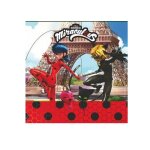 20 serviettes en papier miraculous ladybug 33 x 33cm