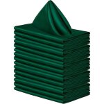 20 serviettes table coton satin 30x30 cm ? vert fonc� ? lavables ? pour mariage