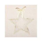 20 serviettes de table jetable cocktail toile or 25x25cm ivoire