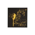 20 serviettes de table jetable cocktail notes musique 25cm noir noir