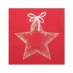 20 serviettes de table jetable cocktail papier toile or 25cm rouge