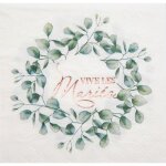 Serviettes de table jetable papier mariage bucolique 33cm vert - vert anis menthe eau