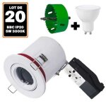 Spot orientable - europalamp - rt2012 - 20 supports blanc - ampoule gu10 5w - �tanch�it� � lair